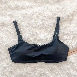 NWOT Aqua Swim Black Square Neck Bralette Bikini Swim Top